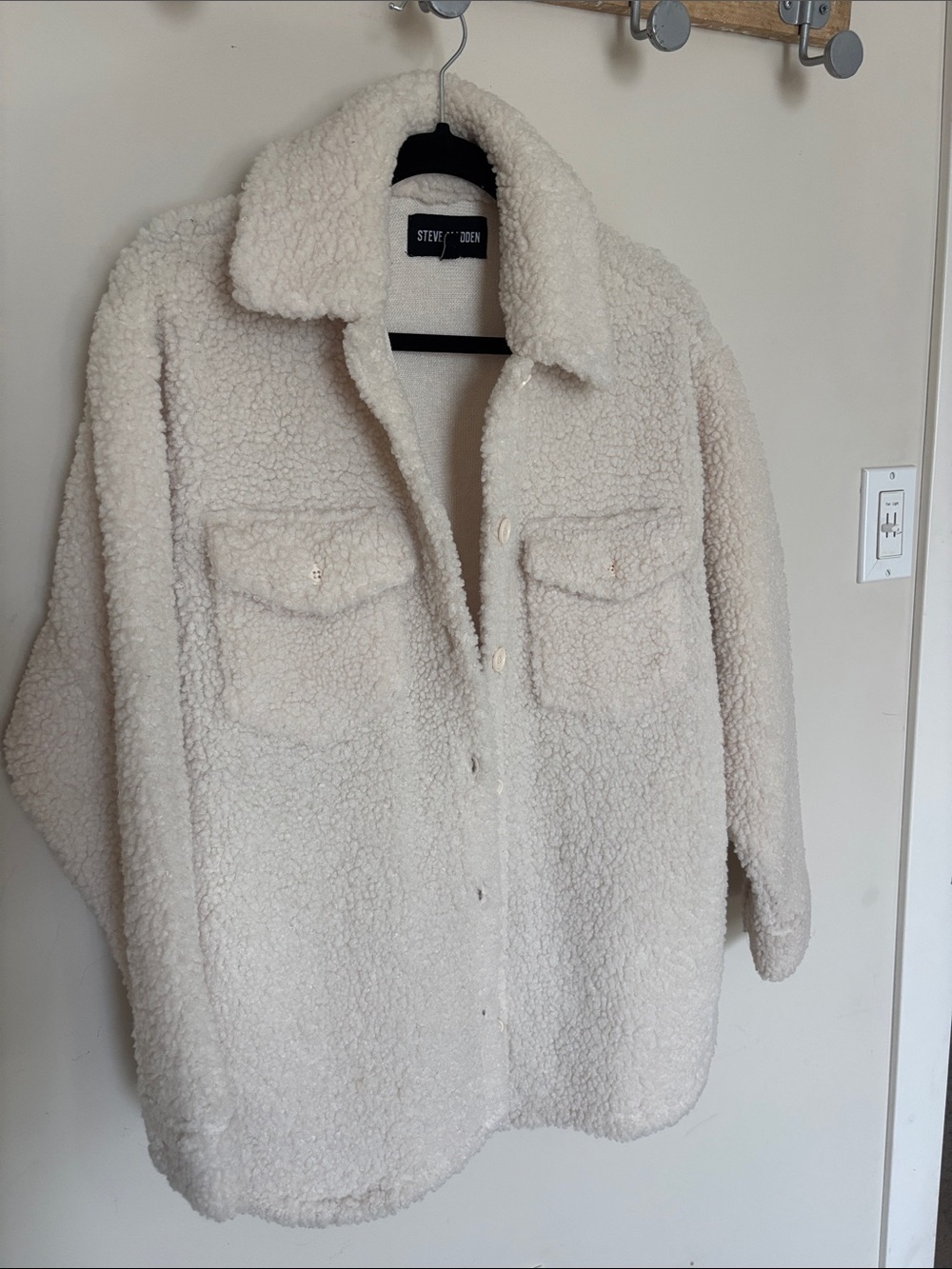 Steve Madden Cream Teddy Sherpa Jacket